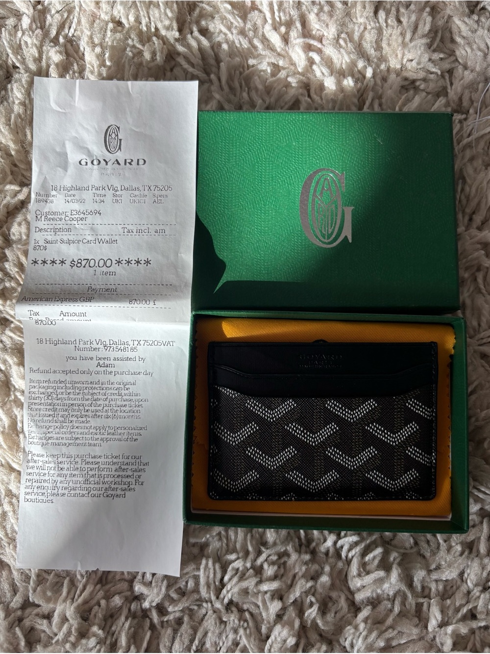 Goyard Black Card Holder Brand New